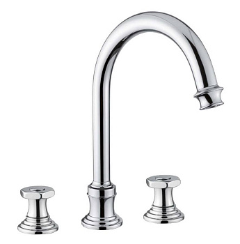 APHRODITE-BLS2-A-01-O Смеситель на раковину на три отверстия, высокий с донным клапаном, исполнение хром, ручки Куб