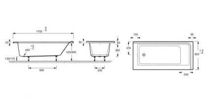 Акриловая ванна Jacob Delafon Formilia 170x80 R, шт