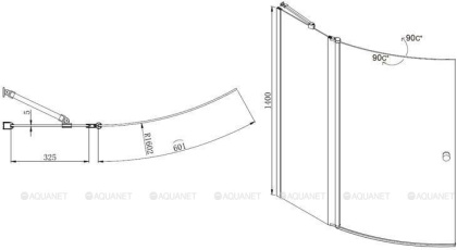 Шторка для ванны Aquanet Alfa 3 NF7221-1 pivot, прозрачное стекло