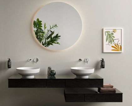 Модуль 120 см под раковину с выдвижным ящиком, левосторонний, черный дуб