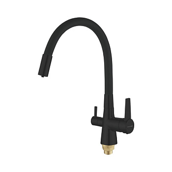 Смеситель для кухни латунь, черный S668H