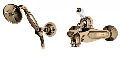 VINTAGE-VDM-03/24-Sw Смеситель для ванны и душа однорычажный с ручным душем, исполнение золото