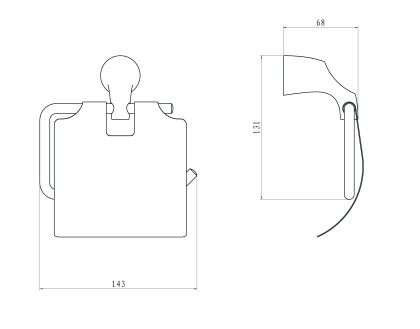 Держатель туалетной бумаги RUSH Devon, 13х14х6 см, хром, DE75111
