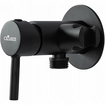 CZR-DA1-NOP Смеситель для душа со штуцером с держателем, исполнение чёрный матовый