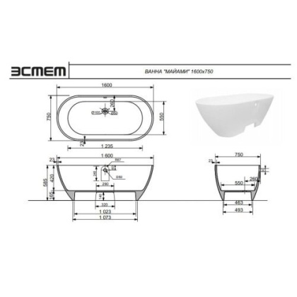 Ванна "Miami silk" 1600х750 Ванна "Miami silk" 1600х750