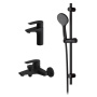 F42990A00 Gem, набор 3в1: Смеситель д/умывальника, Смеситель д/ванны/душа, душевой комплект, Черный, шт.