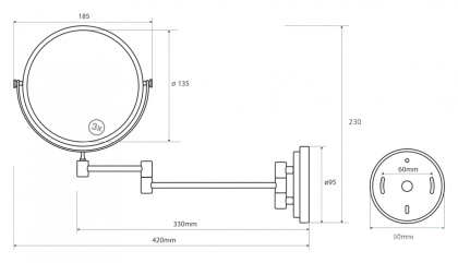 Косметическое зеркало без подсветки Косметическое зеркало без подсветки