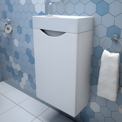 Тумба подвесная левосторонняя под умывальник Mini 400х220 1 дверная (ШхГхВ) 400х220х607