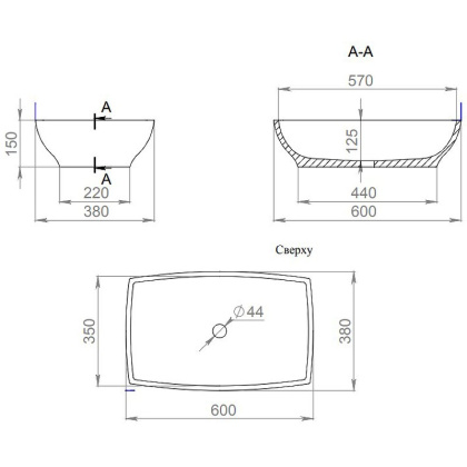 Раковина Salini Gloria 04 60х38 1102204M