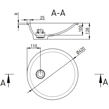 Раковина полувстраиваемая Salini Marea 08 1802208M
