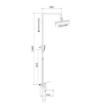 Душевая система Shevanik, латунь S8036FБелый