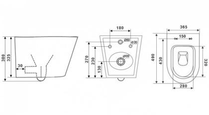Унитаз Timo INARI TK-503 MB подвесной безободковый черный матовый