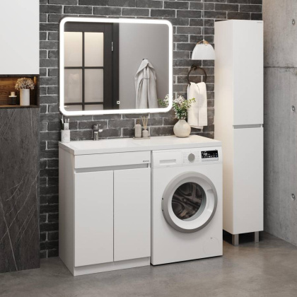 Тумба Onika Милтон Нова 58 напольная под стиральную машину, белая (ум. Kamilla 120/Марсал 120)