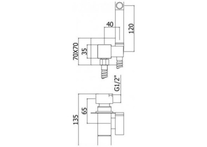 Смеситель с гигиеническим душем Paffoni Tweet Square ZDUP112CR (с внутренней частью)