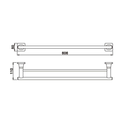 Полотенцедержатель двойной, RG1527H Rose, Черный