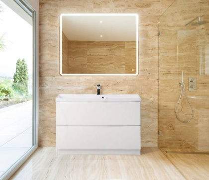 Тумба с раковиной напольная BelBagno MARINO 90 Bianco Lucido, раковина белая Тумба с раковиной напольная BelBagno MARINO 90 Bianco Lucido, раковина белая
