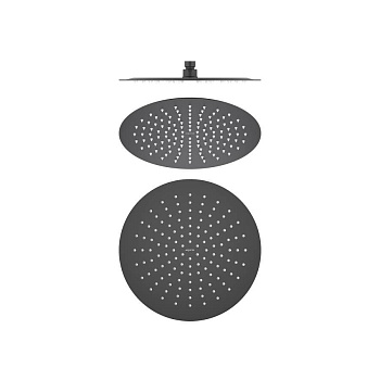 Круглый верхний душ  300*2 мм AQUATEK, матовый черный AQ2075MB 