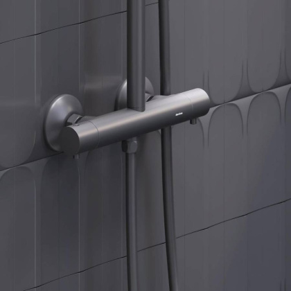 977800300 Jupiter душевая система со смесителем с термостатом чёрный