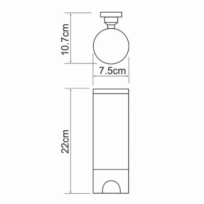 Диспенсер для ватных дисков, 7,5х22х10,7 см, хром, K-1079