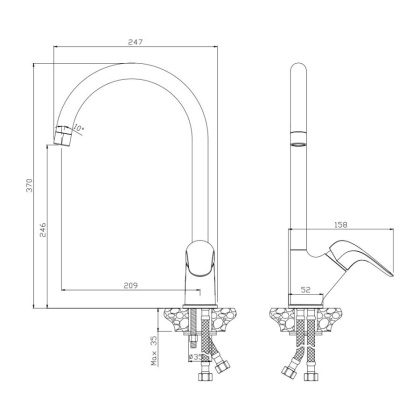 Смеситель д/кухни CASTILLA, арт.07431CS Смеситель д/кухни CASTILLA, арт.07431CS