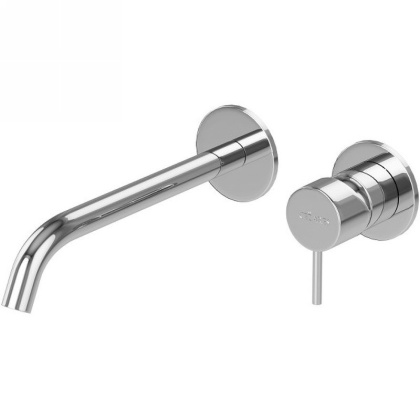 LEAF-BLI2-L-01-W0 Смеситель для раковины встраиваемый однорычажный, на два отверстия, длина излива 23 см, исполнение Хром