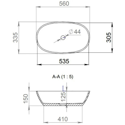 Раковина накладная Salini Callista 106 1101106G