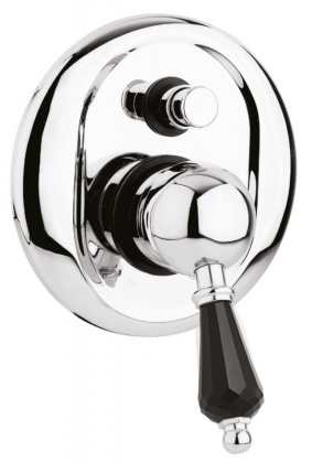 VINTAGE-VDIM-01-Sw-N Встраиваемый смеситель для душа с переключателем Исполнение: Хром, Ручки: Swarovski Nero 