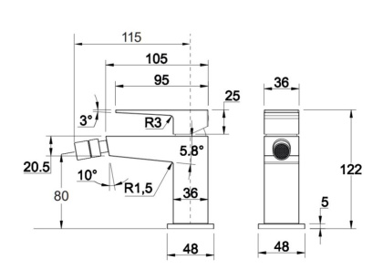 Смеситель для биде OMNIRES FRESH FR7120MCR (хром) Смеситель для биде OMNIRES FRESH FR7120MCR (хром)