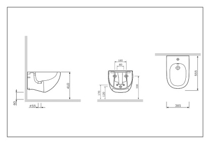 C303411WH Sensation биде подвесное