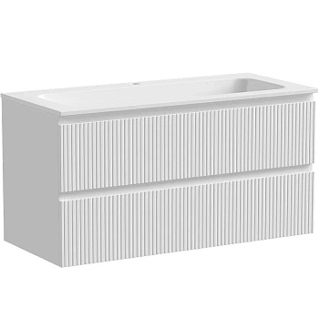 Тумба подвесная SANCOS Snob T 995х445х500, c двумя ящиками оснащенными доводчиками, Bianco, арт.SNT100W