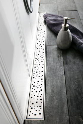 Душевой лоток 45 см Creto Quadro CRE-450 QH с решеткой, хром