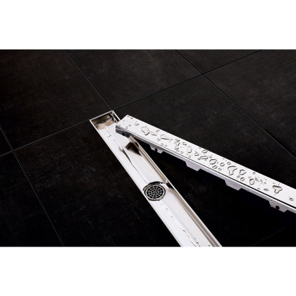 Декоративная панель TECEdrainline "steel II", нержавеющая сталь, сатин, для душевого канала, прямая, 1000