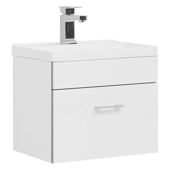 Тумба с раковиной Aquanet Верона 50 белый (подвесная 1 ящик)
