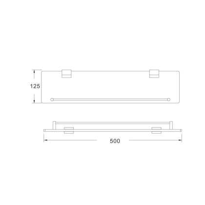 Полка стеклянная 1-ярусная, RG1719H Rose, Черный