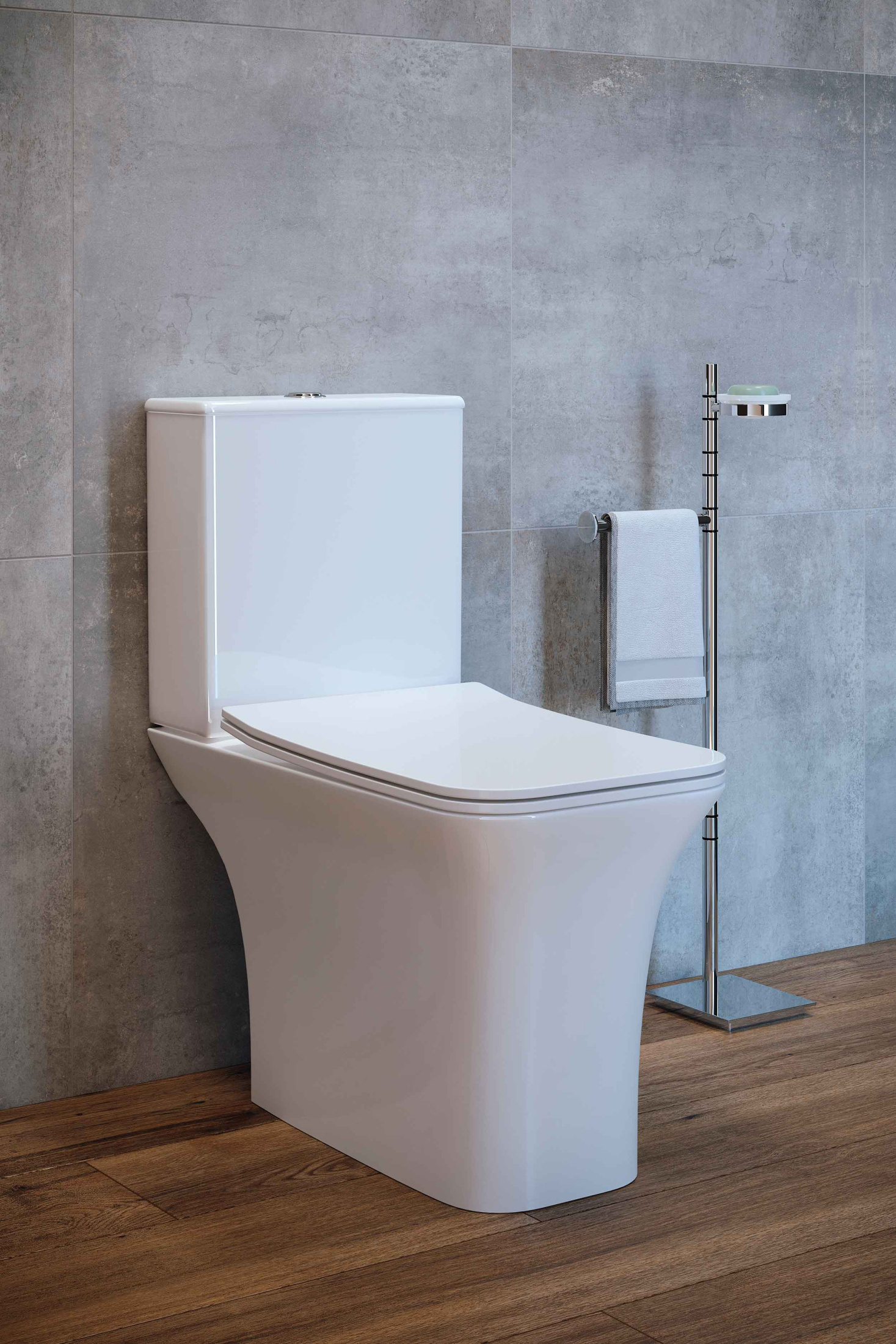 Унитаз-компакт безободковый Creto Cer C2 1002-002Cer-C2W с быстросъёмной крышкой-сиденьем микролифт Slim (арматура Geberit)