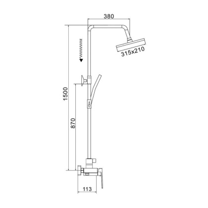 Душевая стойка со смесителем ROSE R18T R1836T-6