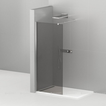 LIBERTA-L-1-120-GR-Cr Душевая перегородка с односторонним входом, стекло графит, профиль хром, 1200x1950 мм