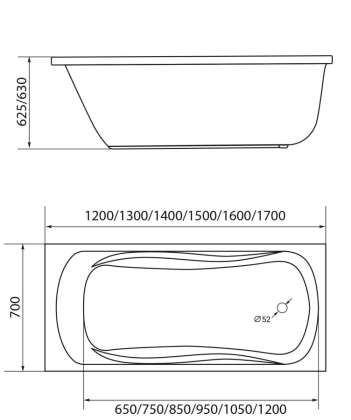 Акриловая ванна Creto Classio 170х70 см 10-17070 Акриловая ванна Creto Classio 170х70 см 10-17070