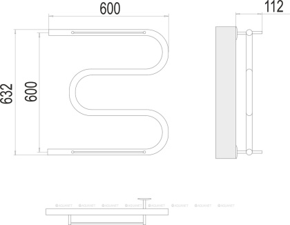 Полотенцесушитель Terminus М-образный с/п (1") 600х600 Полотенцесушитель Terminus М-образный с/п (1") 600х600