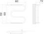 Полотенцесушитель Terminus М-образный с/п (1") 600х600 Полотенцесушитель Terminus М-образный с/п (1") 600х600