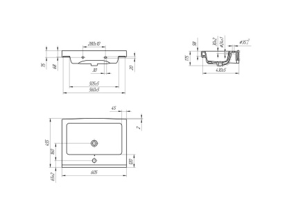 Раковина универсальная GRAND 60 1 отв.