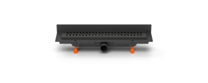 Душевой лоток 35 см Creto Zigzag CRE-350 ZB-P с решеткой, черный