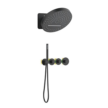 Душевая система Timo Saona SX-2329/03SM скрытого монтажа с термостатом, черная матовая