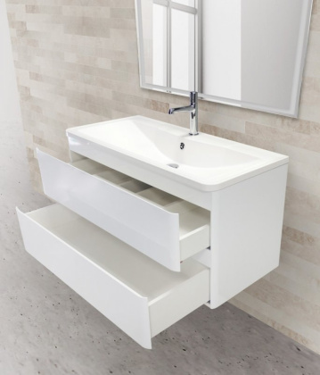 Тумба с раковиной подвесная BelBagno ALBANO 100 Bianco Lucido, раковина белая Тумба с раковиной подвесная BelBagno ALBANO 100 Bianco Lucido, раковина белая