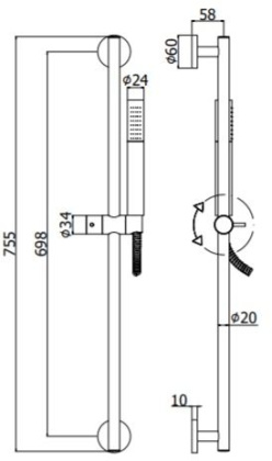 Душевой гарнитур Paffoni Life ZSAL135HGSP золото медовое брашированное