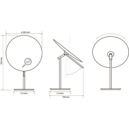 Косметическое зеркало без подсветки 300x190 Косметическое зеркало без подсветки 300x190