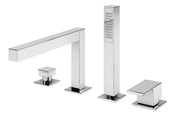 PORTA-BVDM4-SR Смеситель на борт ванны с выдвижным душем и переключателем Цвет Sunrise 