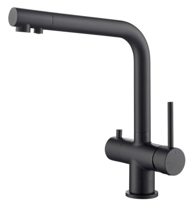 Смеситель Timo Saona 2396/03F для кухни с подключением фильтра, черный матовый