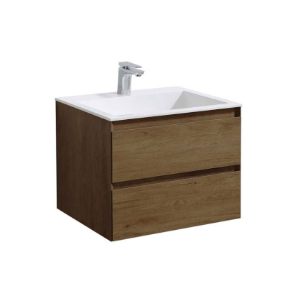 База под раковину Chiara 600 подвесная, 1 выкатной ящик soft-close, T.Oak