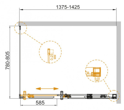 DUET SOFT-AH-1-120/80-C-Cr Душевой уголок